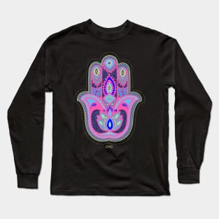 Spiritual Sacred Hand Of Fatima Pattern Long Sleeve T-Shirt